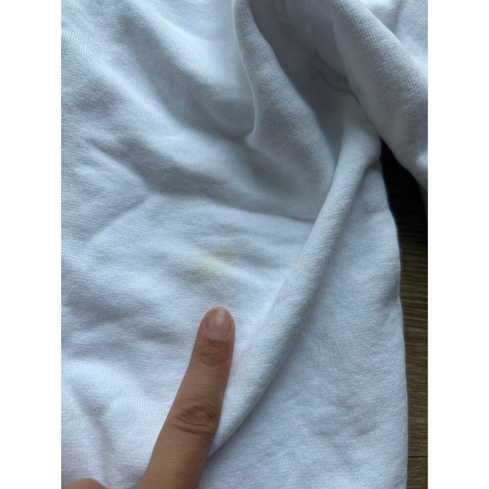 Frank & Eileen Patrick Popover Henley Sweatshirt White L Triple Fleece Raw Hem - Picture 11 of 16